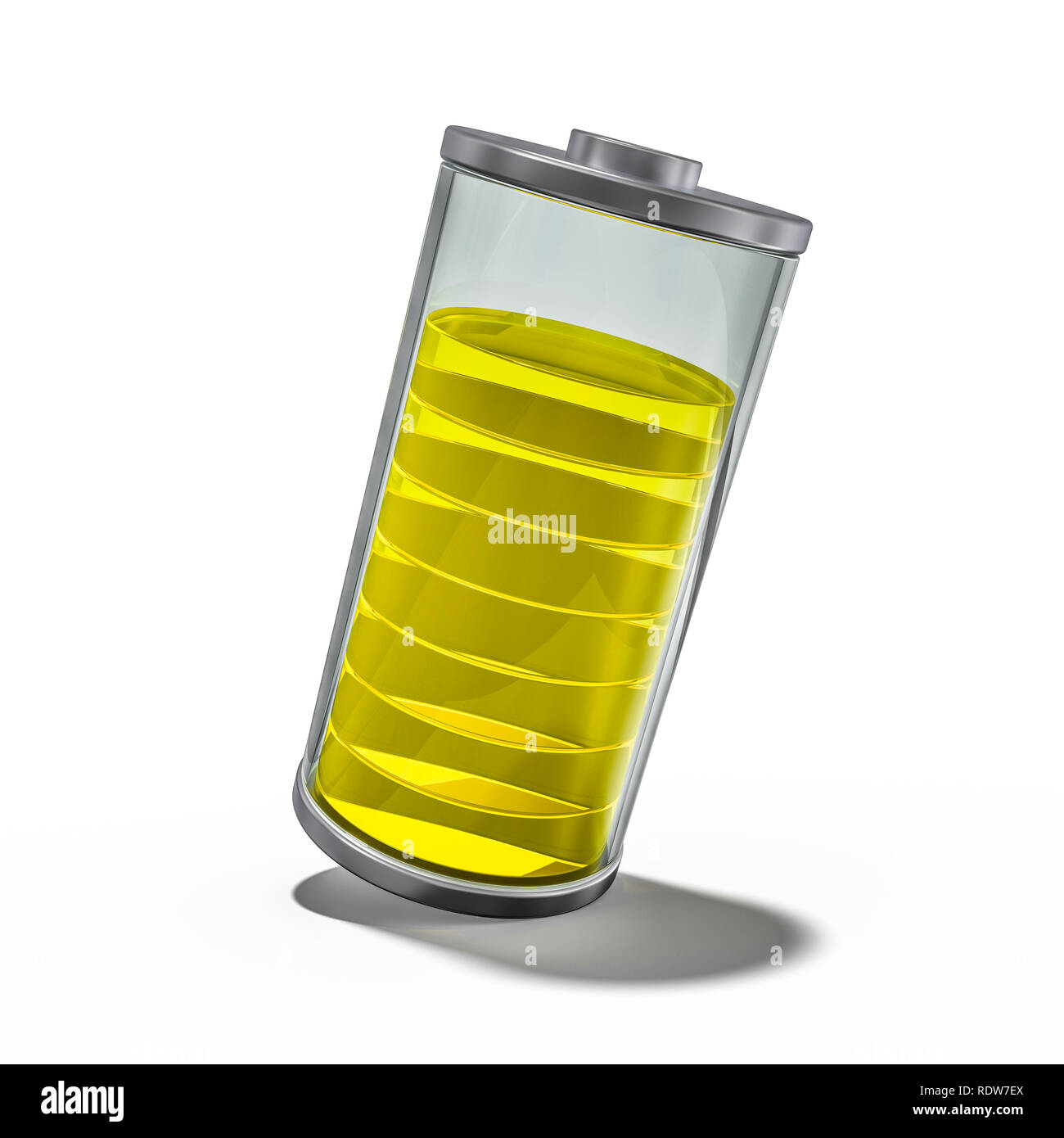 Battery icon with yellow charge indicator. 3D rendering Stock Photo Alamy