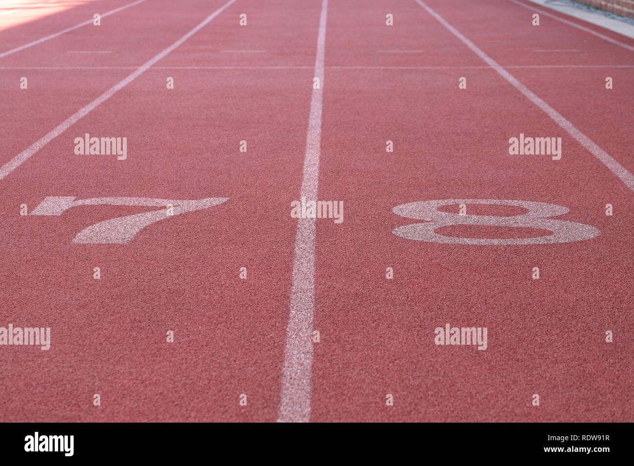 Track and Field Race Course Lanes 7 & 8 Stock Photo Alamy