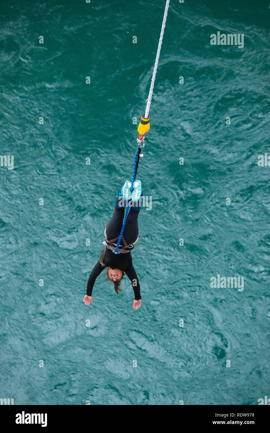 Known for creating bungy jumping, the AJ Hackett Bungy Kawarau Bungy Centre is a popular destination for adventure activities located in the Kwarau Go Stock Photo