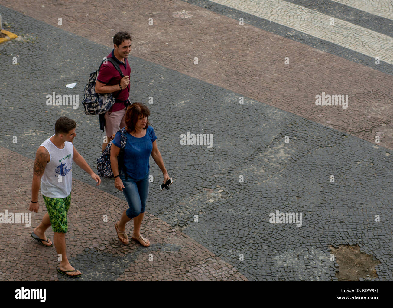 RIO DE JANEIRO, RJ , BRAZIL - December 26, 2018: Three unidentified ...