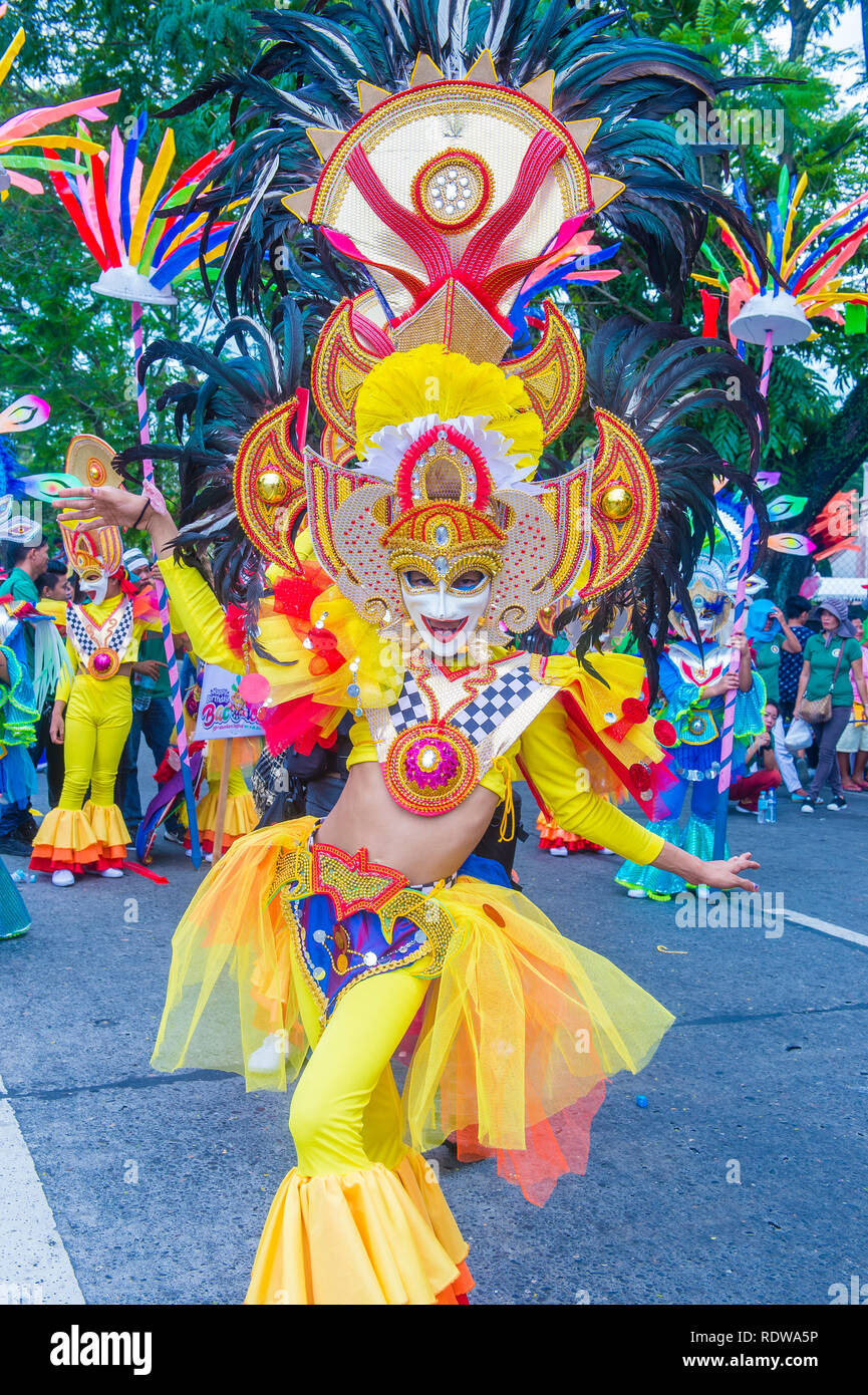 Participants in the Masskara Festival in Bacolod Philippines Stock