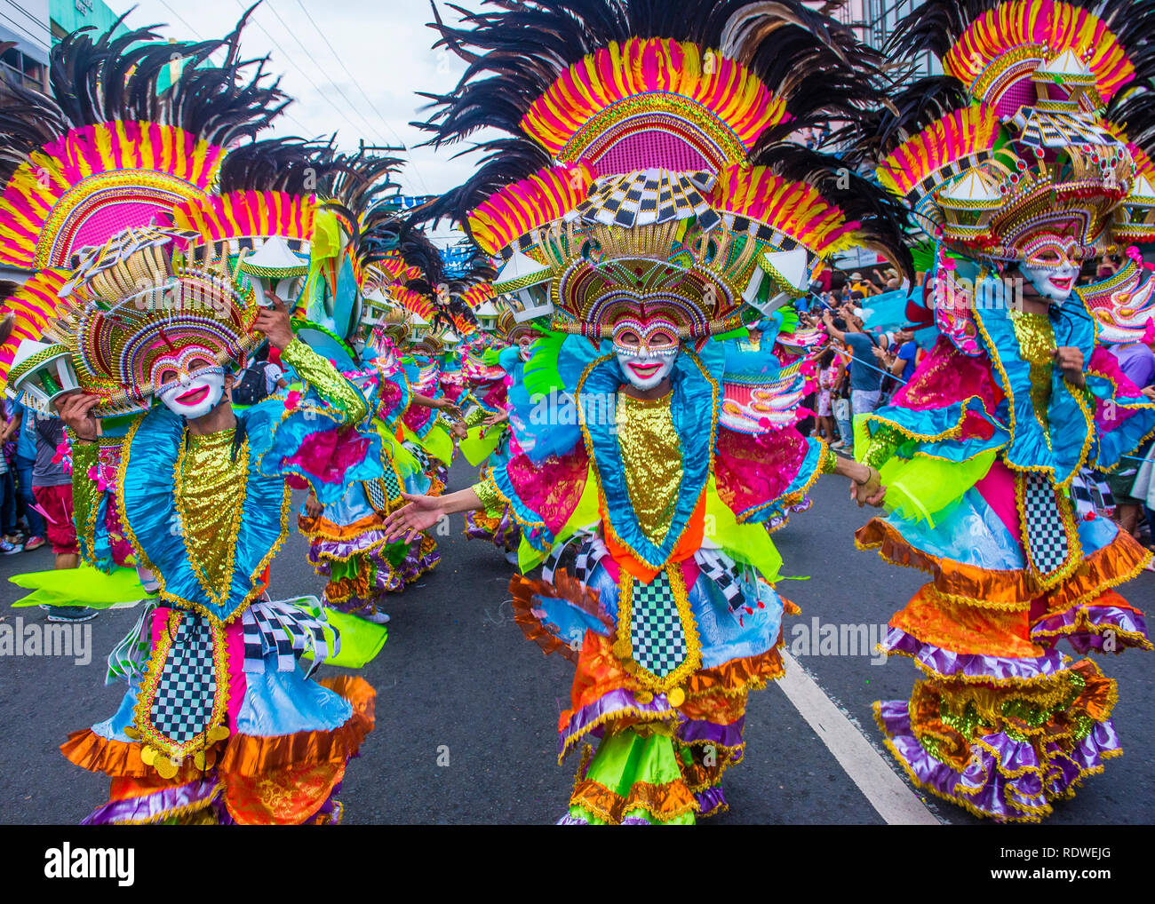 Participants in the Masskara Festival in Bacolod Philippines Stock