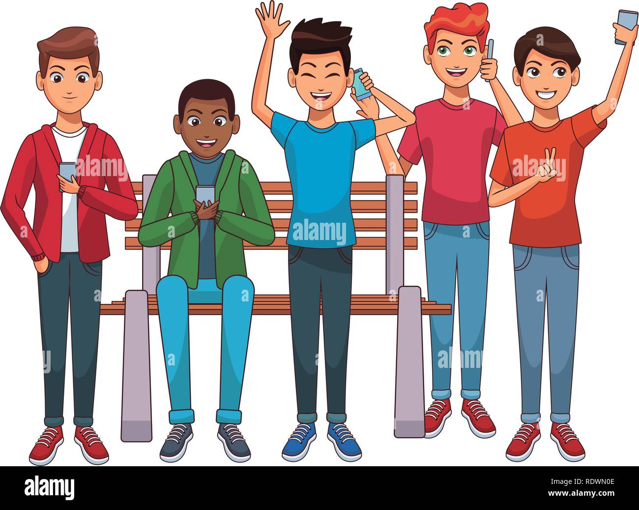 group of friends cartoon Stock Vector Image & Art - Alamy