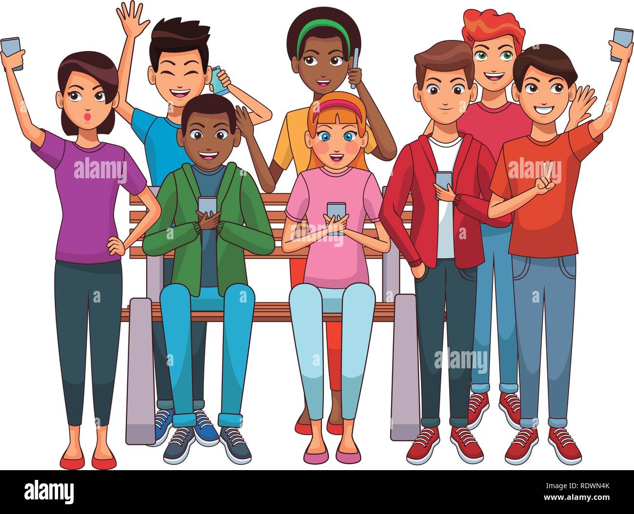 group of friends cartoon Stock Vector Image & Art - Alamy