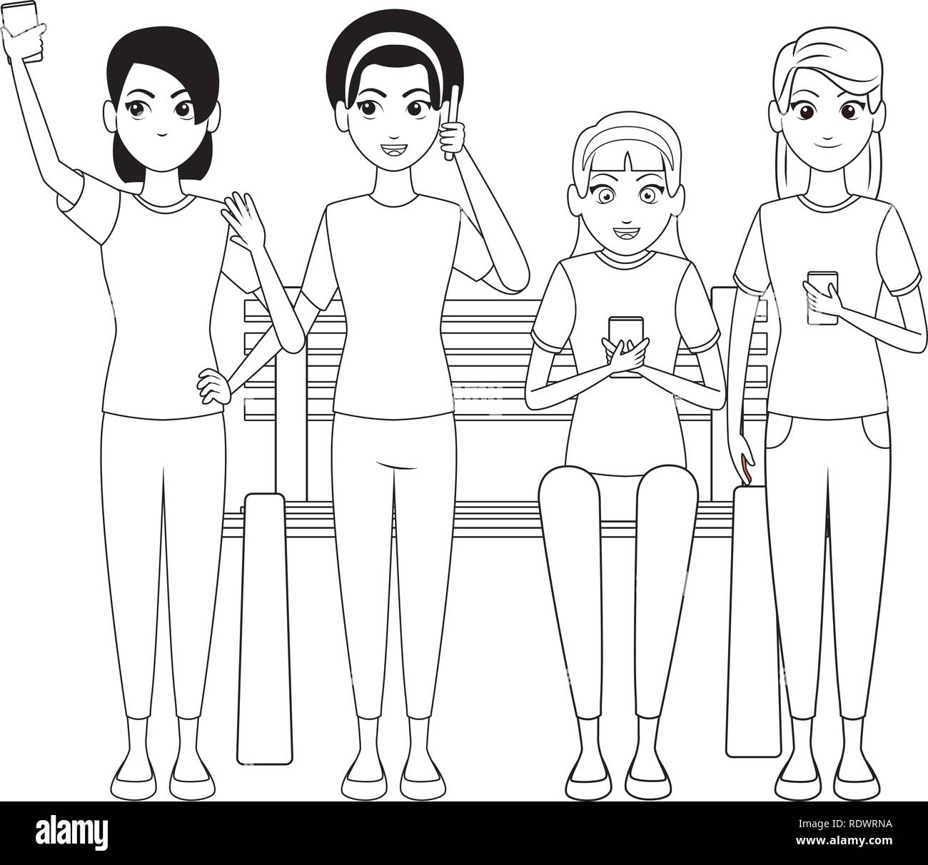group of friends cartoon Stock Vector Image & Art - Alamy