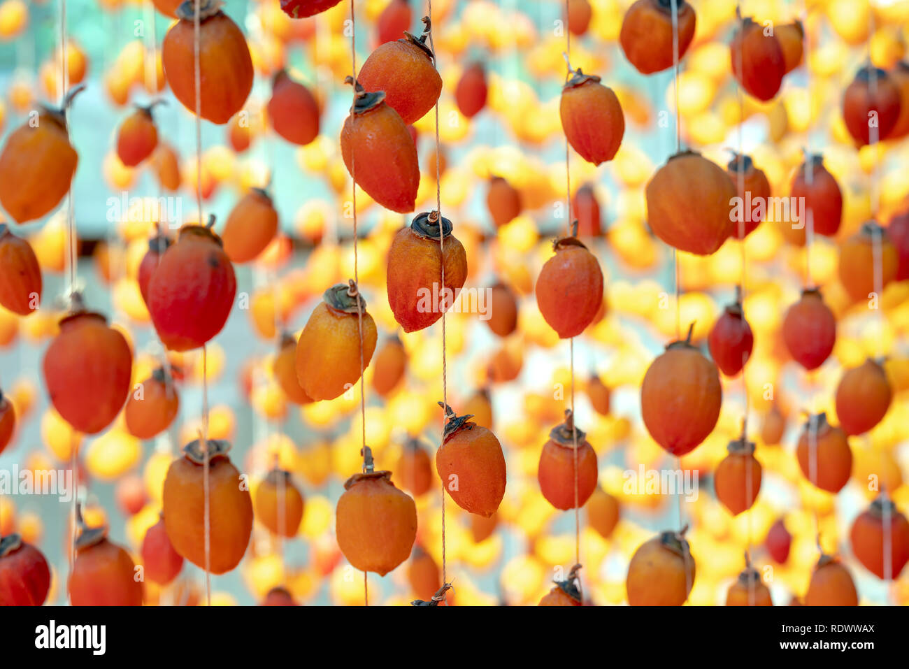 Dried persimmon is dried according to traditional Japanese technology ...