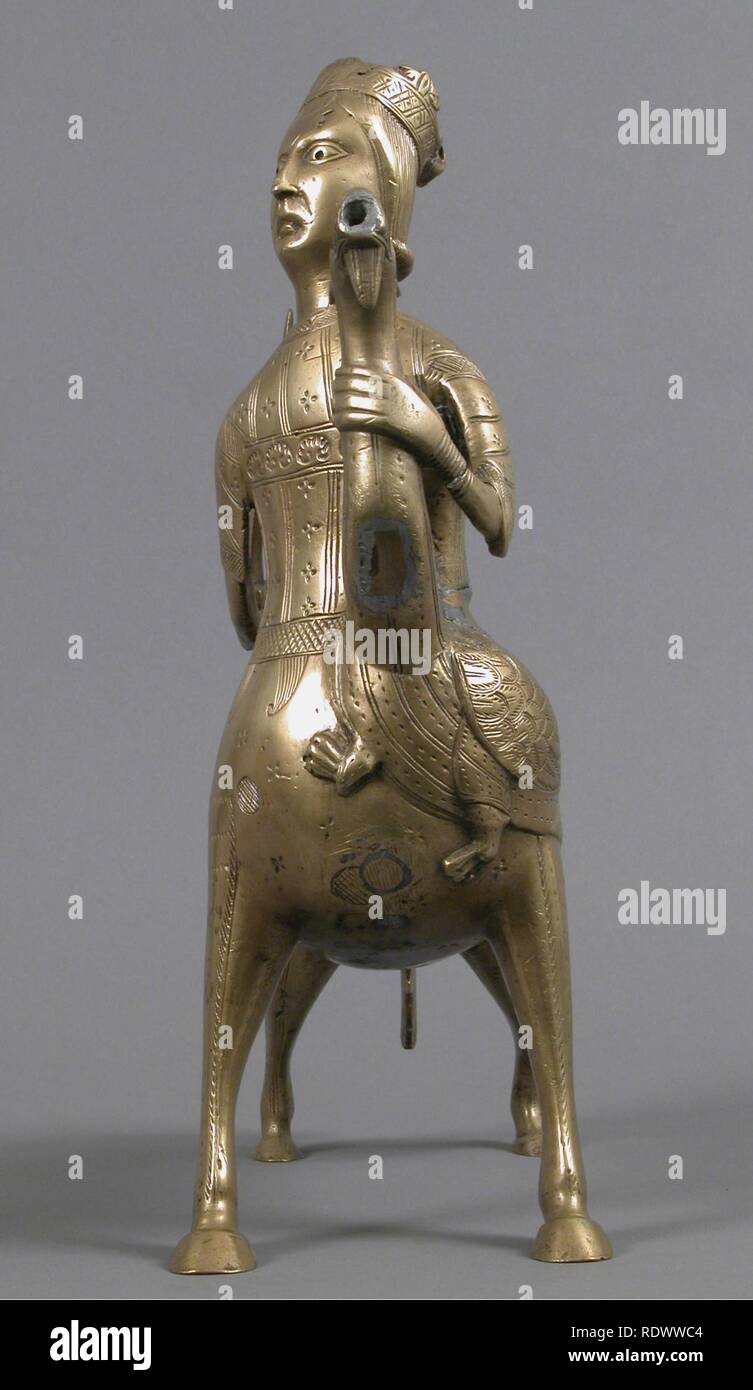 Aquamanile in the Form of a Crowned Centaur Fighting a Dragon Stock Photo