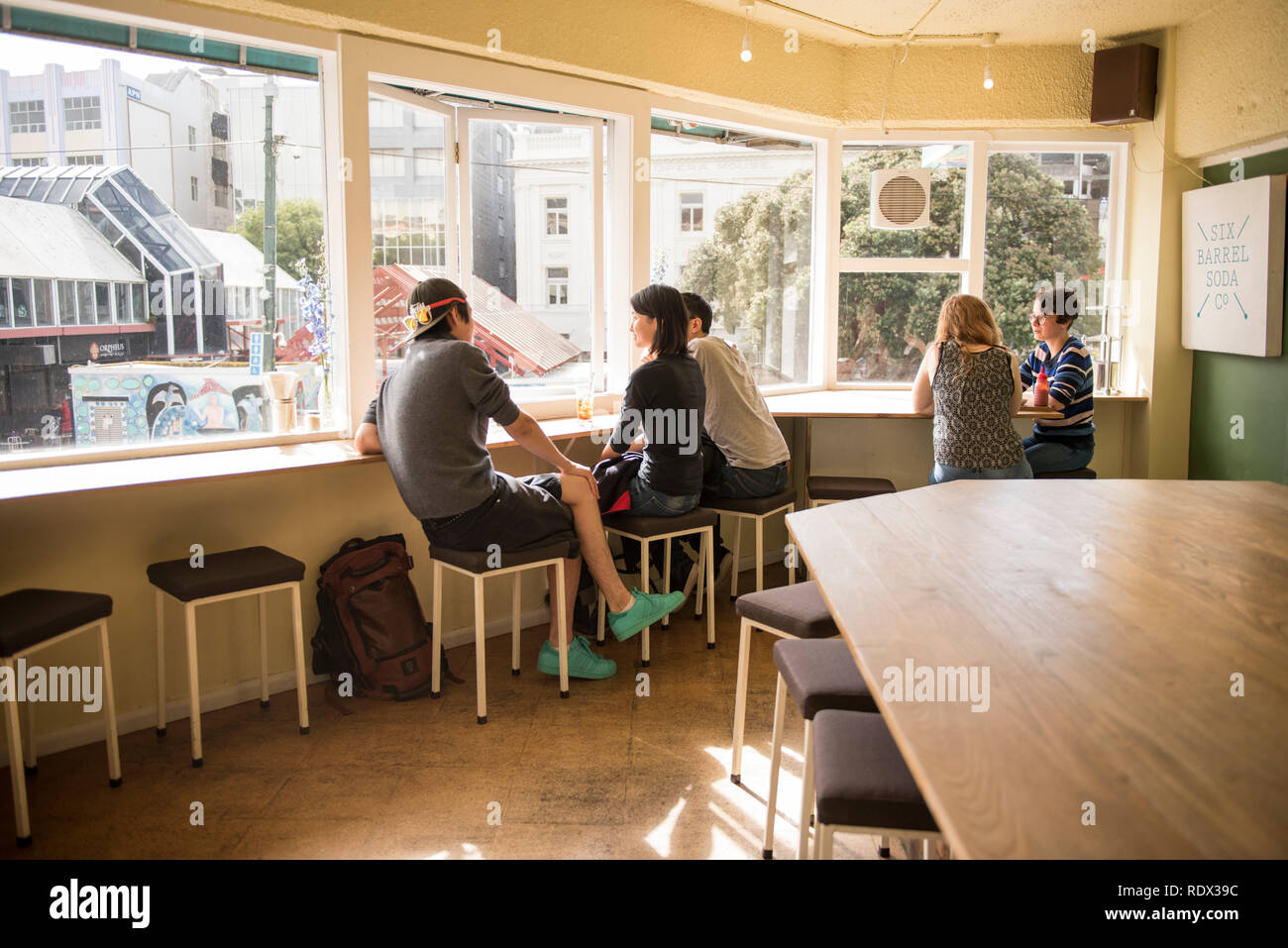 Six Barrel Soda in the Hannah Factory Laneway in Te Aro, Wellington, New Zealand. Stock Photo