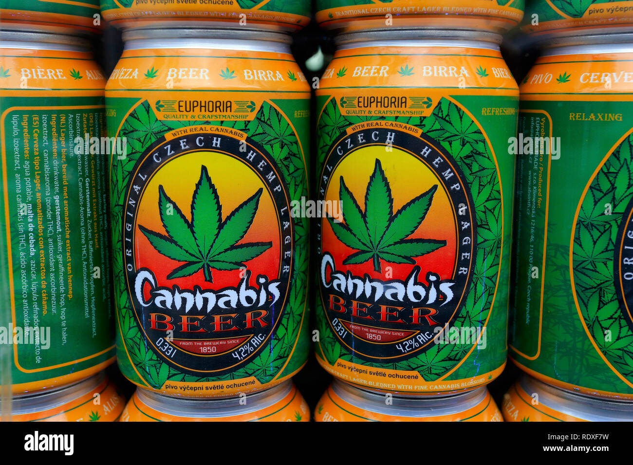 Cannabis Beer Stock Photo