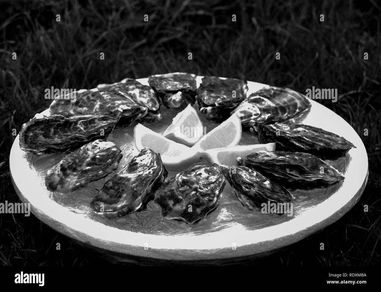 Beach Normandy old oyster farm Stock Photo Alamy