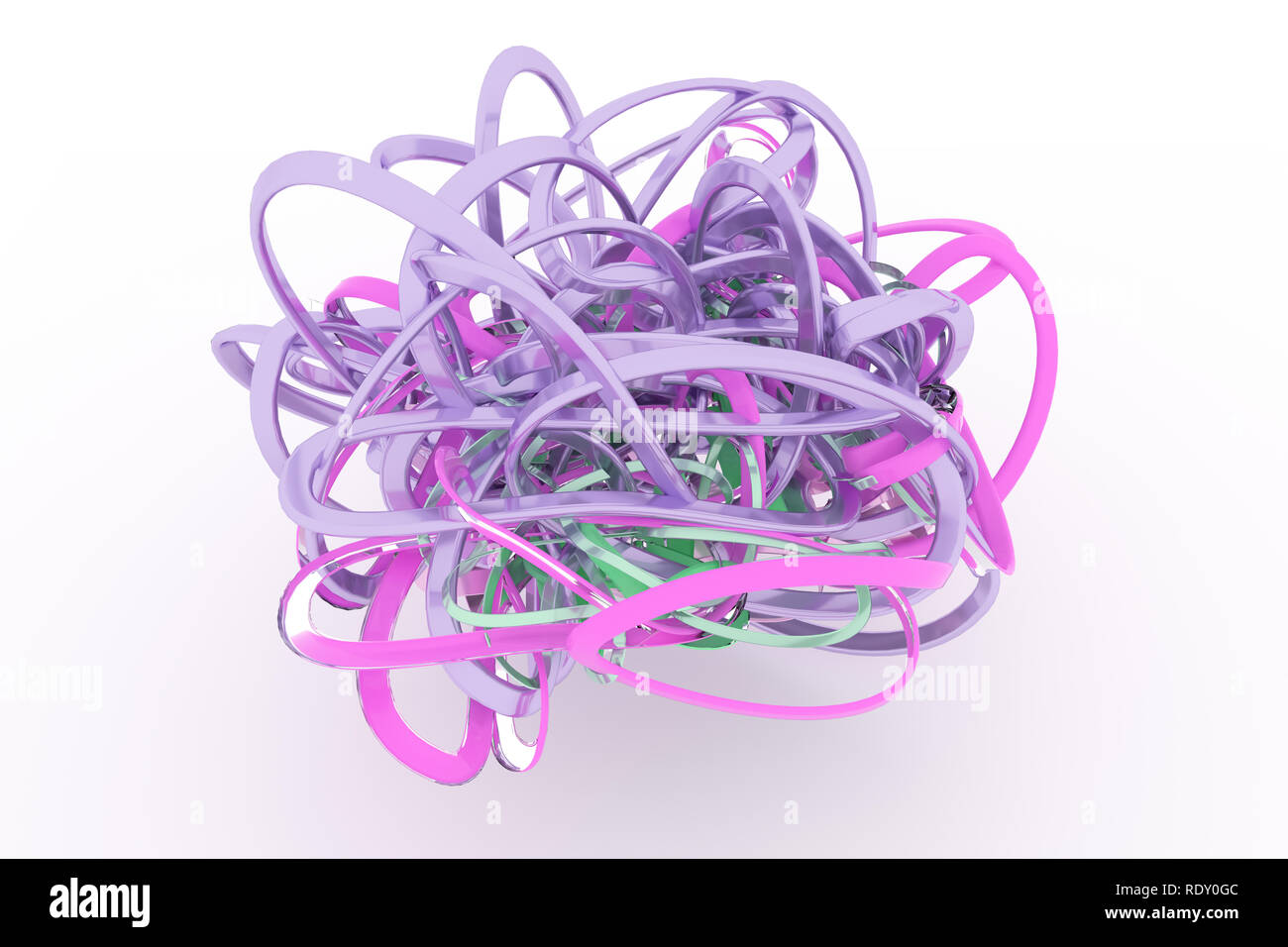 Messy String Map Colorful 3D rendering. CGI composition, geometric, bunch of messy ...