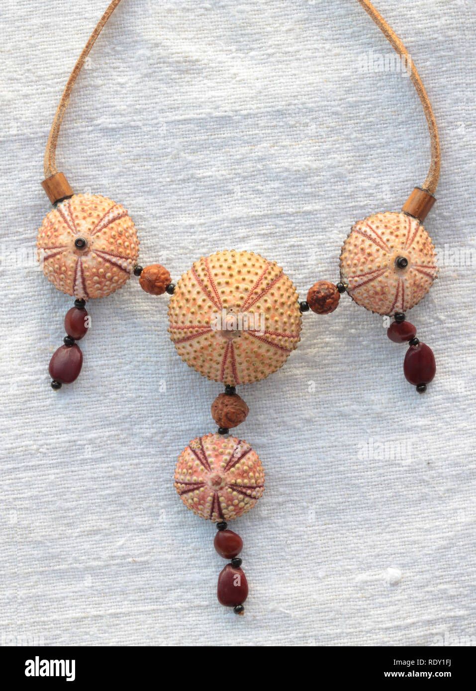 Handamde Necklace Made Of Natural Materials Sea Urchin Shells