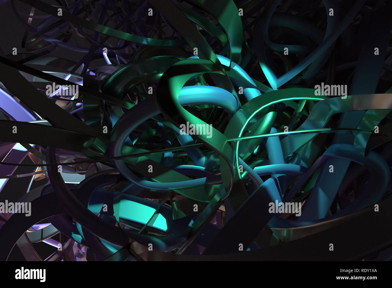 Messy String Map Geometric, bunch of messy string, CGI composition. For web page ...