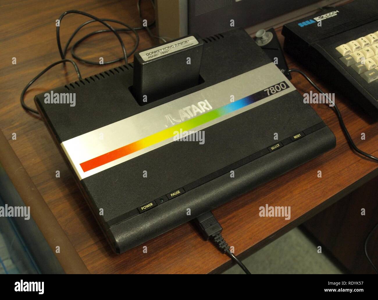 Atari 7800 with Cartridge. Stock Photo