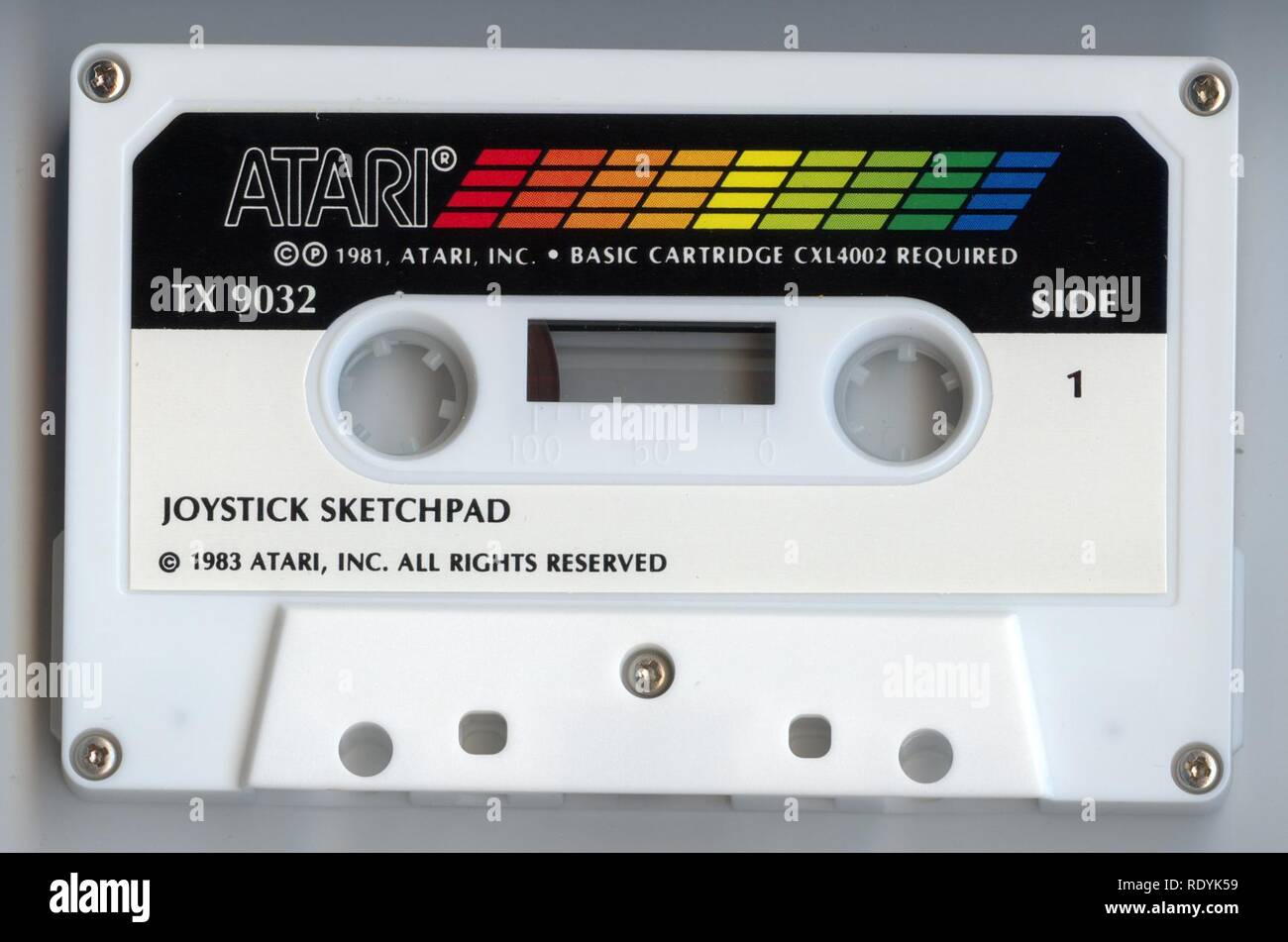 Atari Computer Program Cassette Joystick Sketchpad TX 9032. Stock Photo