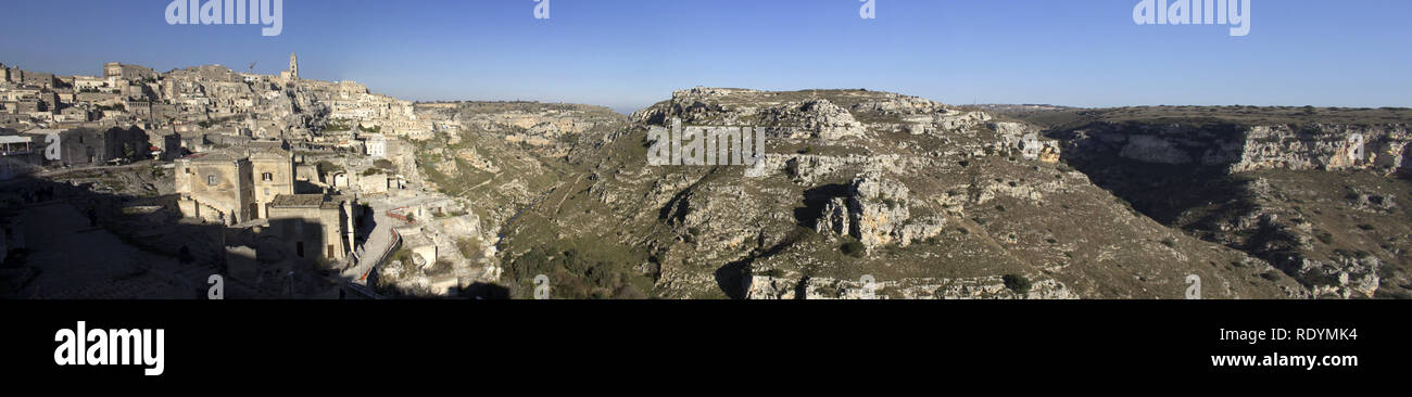 Matera is one of the oldest cities in the world whose territory holds evidence of human settlements starting from the Paleolithic and without interrup Stock Photo