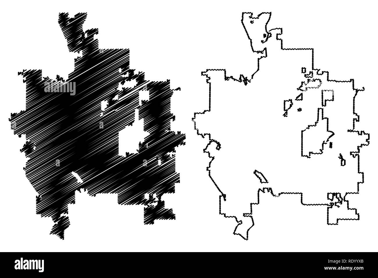 Colorado Springs City (United States cities, United States of America, usa city) map vector illustration, scribble sketch City of Colorado Springs map Stock Vector