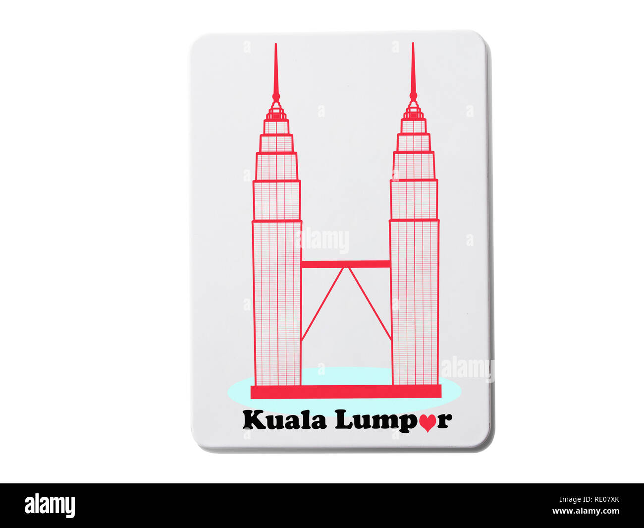 Kuala Lumpur (Malaysia) souvenir refrigerator magnet isolated on white background Stock Photo