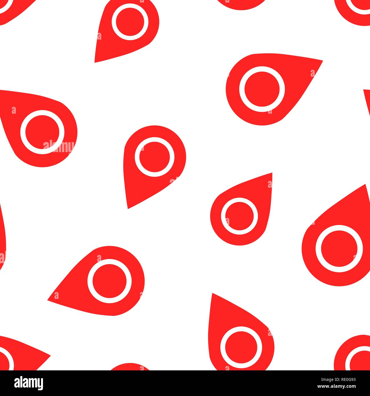 Pin map icon seamless pattern background. Gps navigation concept vector illustration. Target destination symbol pattern. Stock Vector