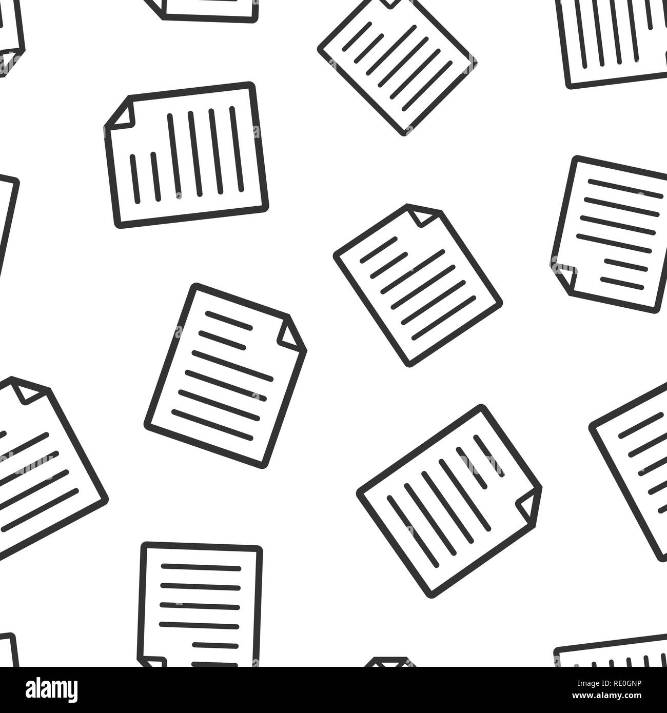 Document note icon seamless pattern background. Paper sheet vector ...