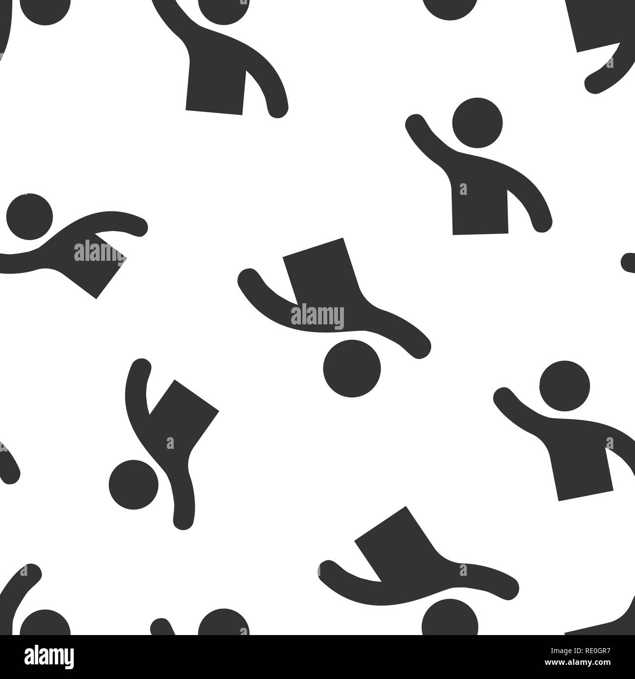People Greeting With Hand Up Icon Seamless Pattern Background