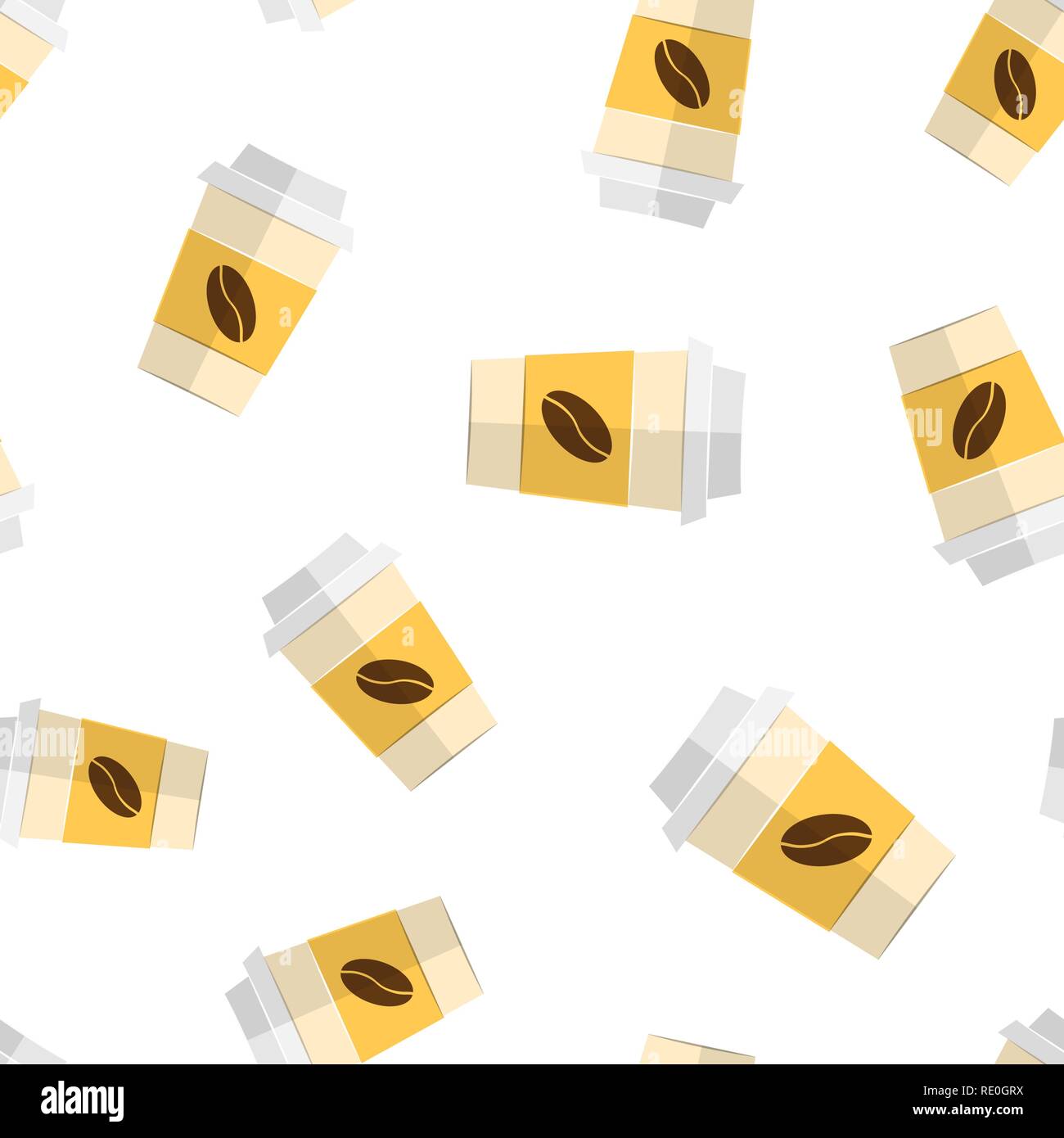 Coffee, tea cup icon seamless pattern background. Coffee mug vector ...