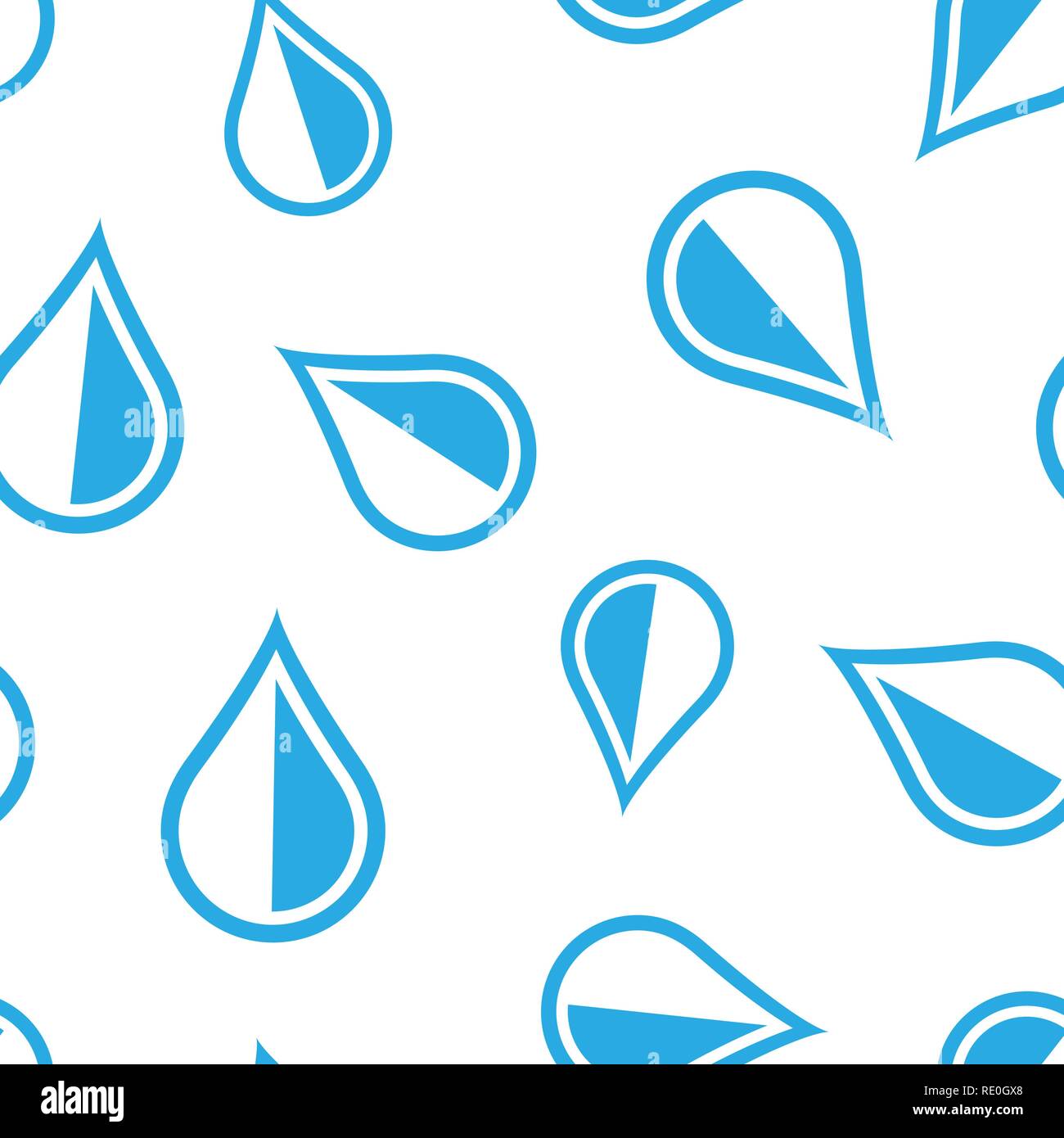 Water drop icon seamless pattern background. Raindrop vector ...