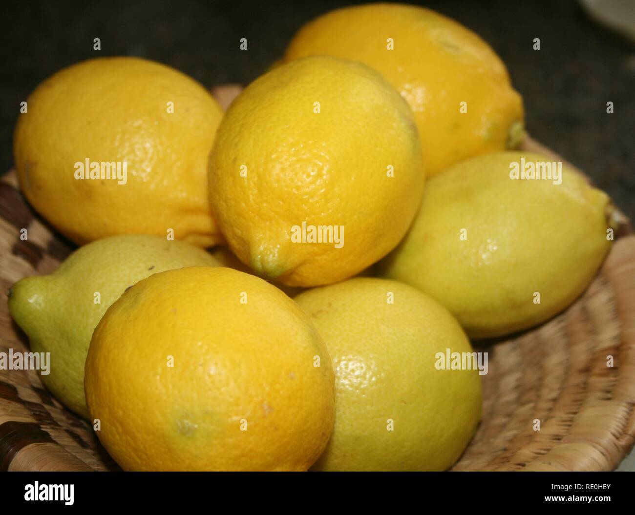 A Basketful of Lemons Stock Photo