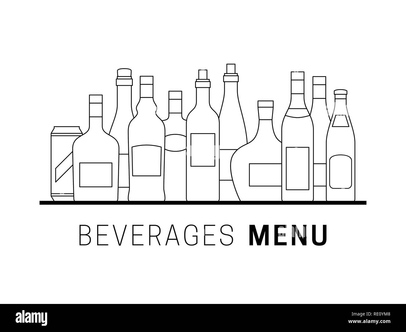 Alcoholic Beverages Stock Vector