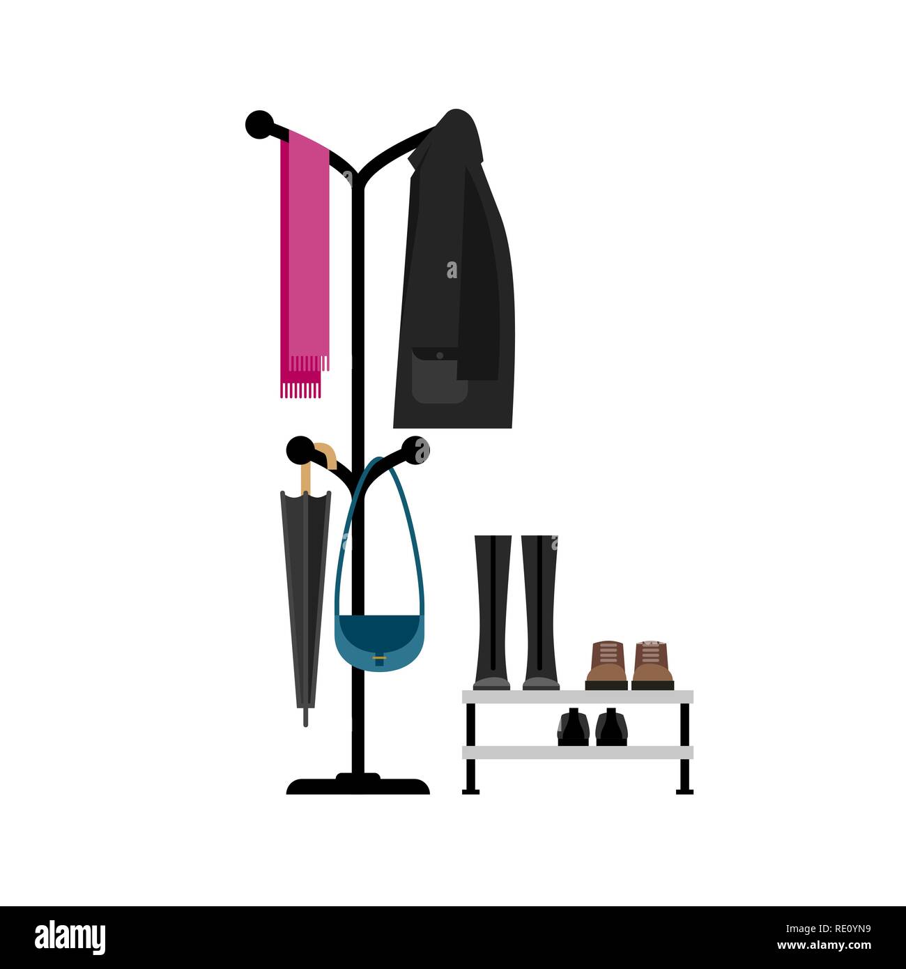 Furniture for hall. Stock Vector