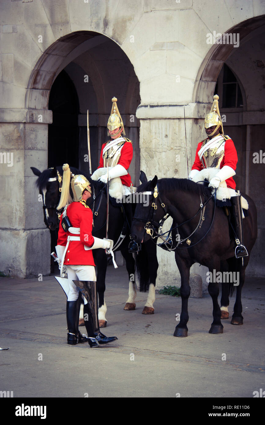 Royal Horse Guards during the Changing of the Guard in front of the ...