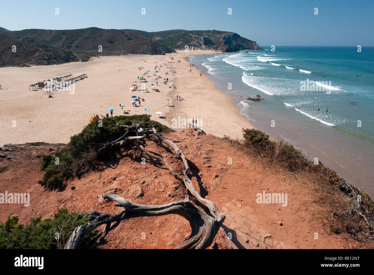 General view of Praia do Amado, Southwest Alentejo and Vicentine Coast Natural Park, Algarve, Portugal Stock Photo