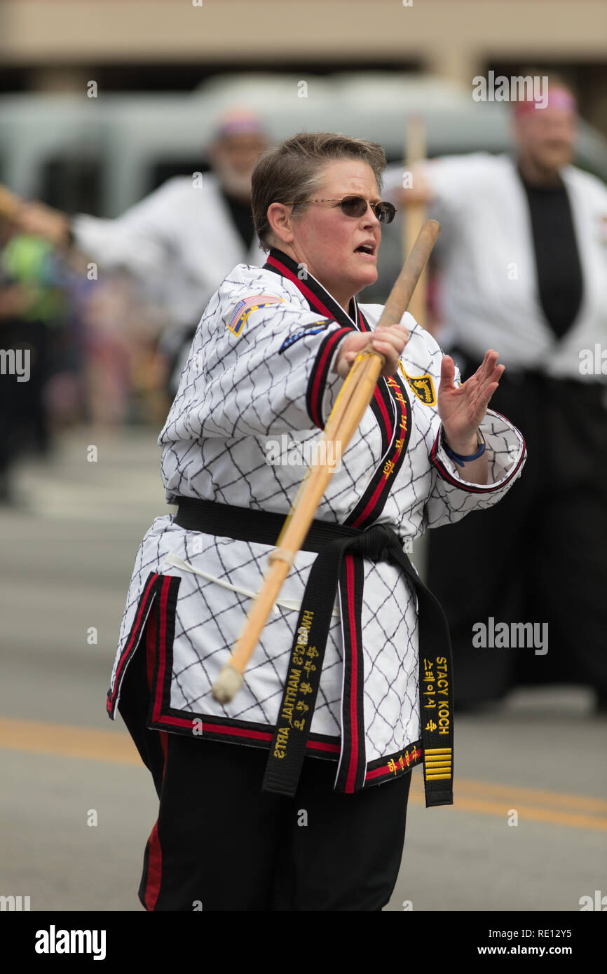 Louisville, Kentucky, USA May 03, 2018 The Pegasus Parade, People in