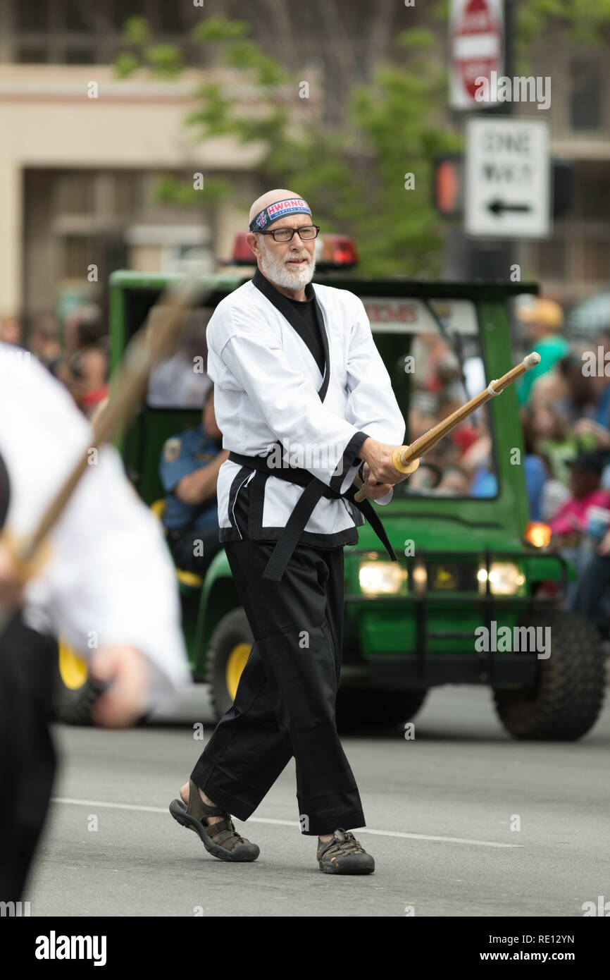 Louisville, Kentucky, USA May 03, 2018 The Pegasus Parade, People in