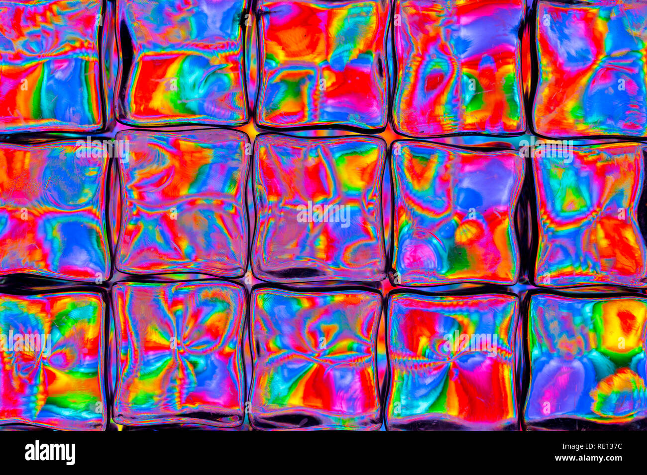 Colorful image distorted through square blocks Stock Photo