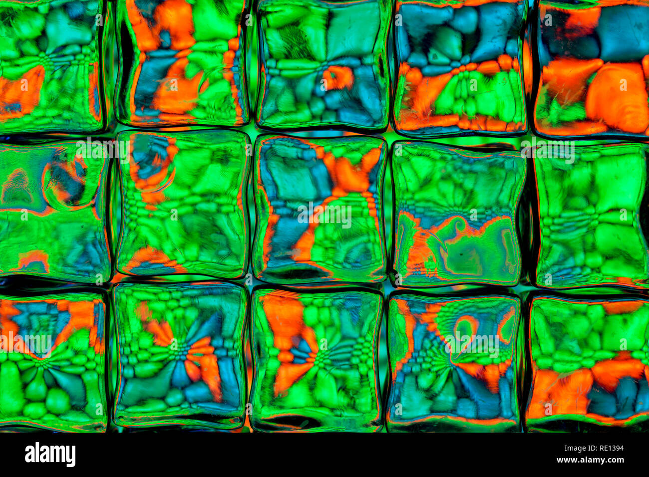 Colorful image distorted through square blocks Stock Photo