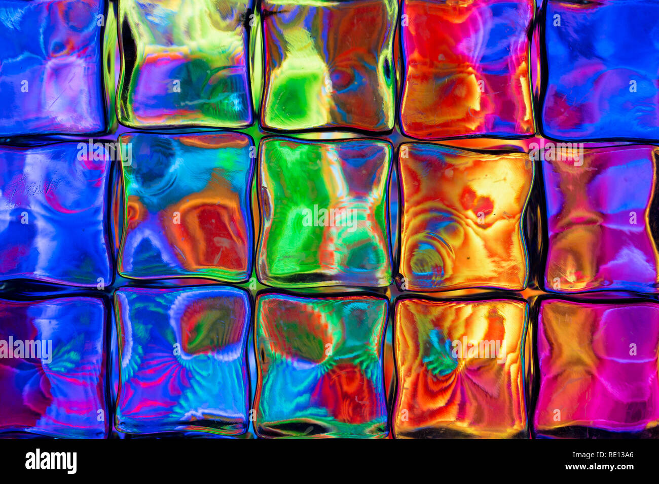 Colorful image distorted through square blocks Stock Photo
