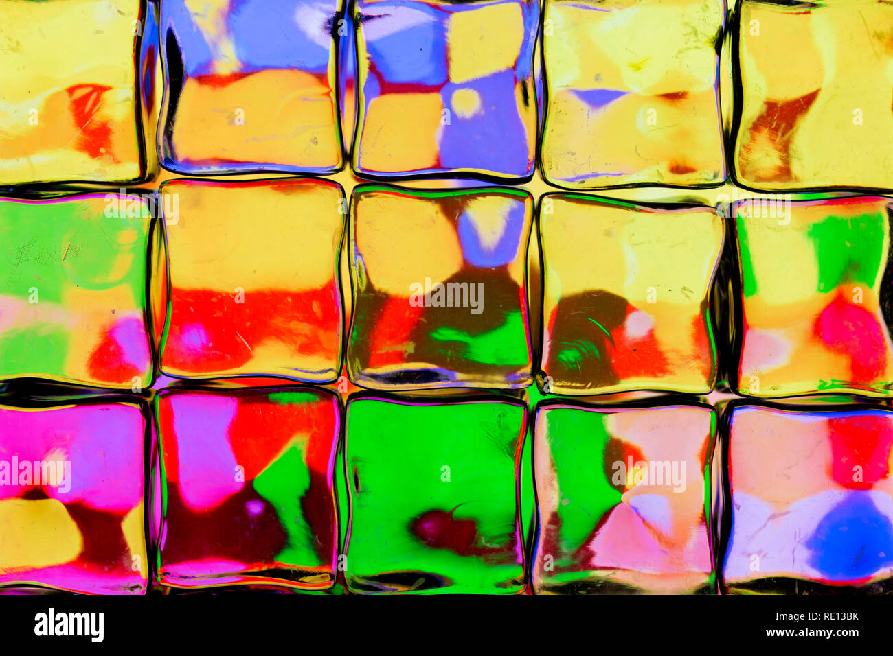 Colorful image distorted through square blocks Stock Photo