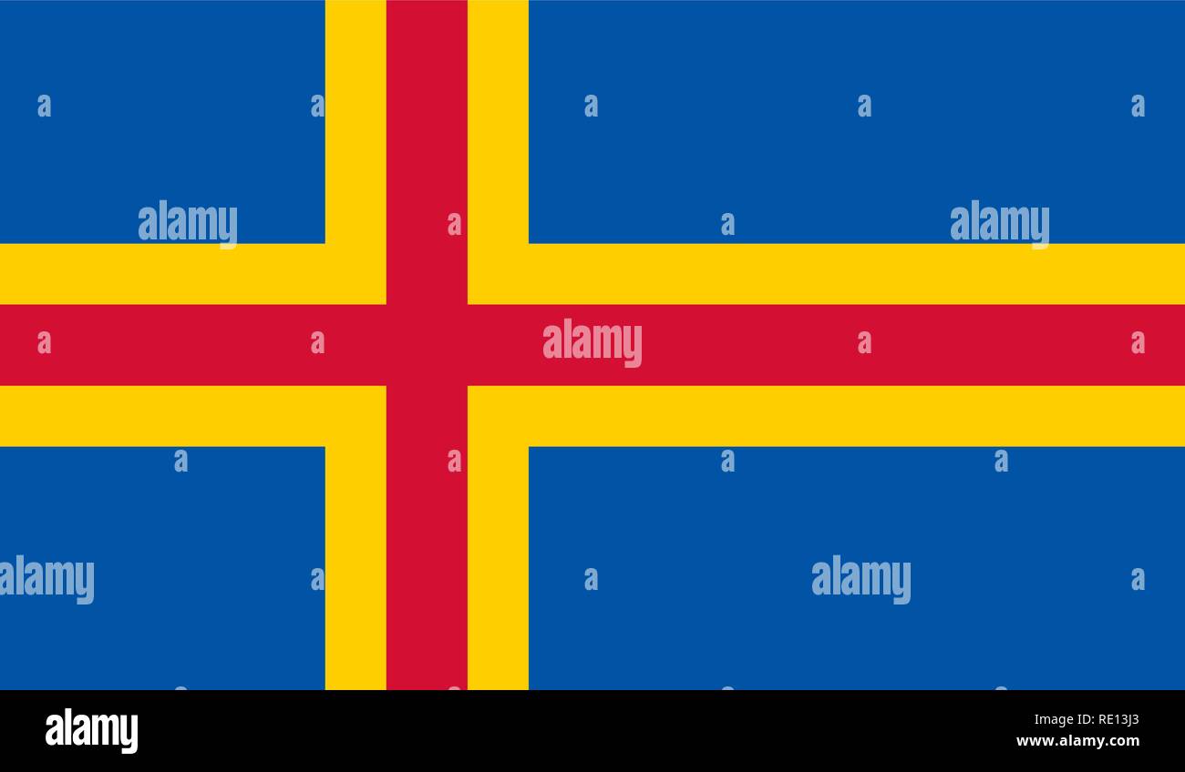 Vector Illustration of Aland Flag Stock Vector