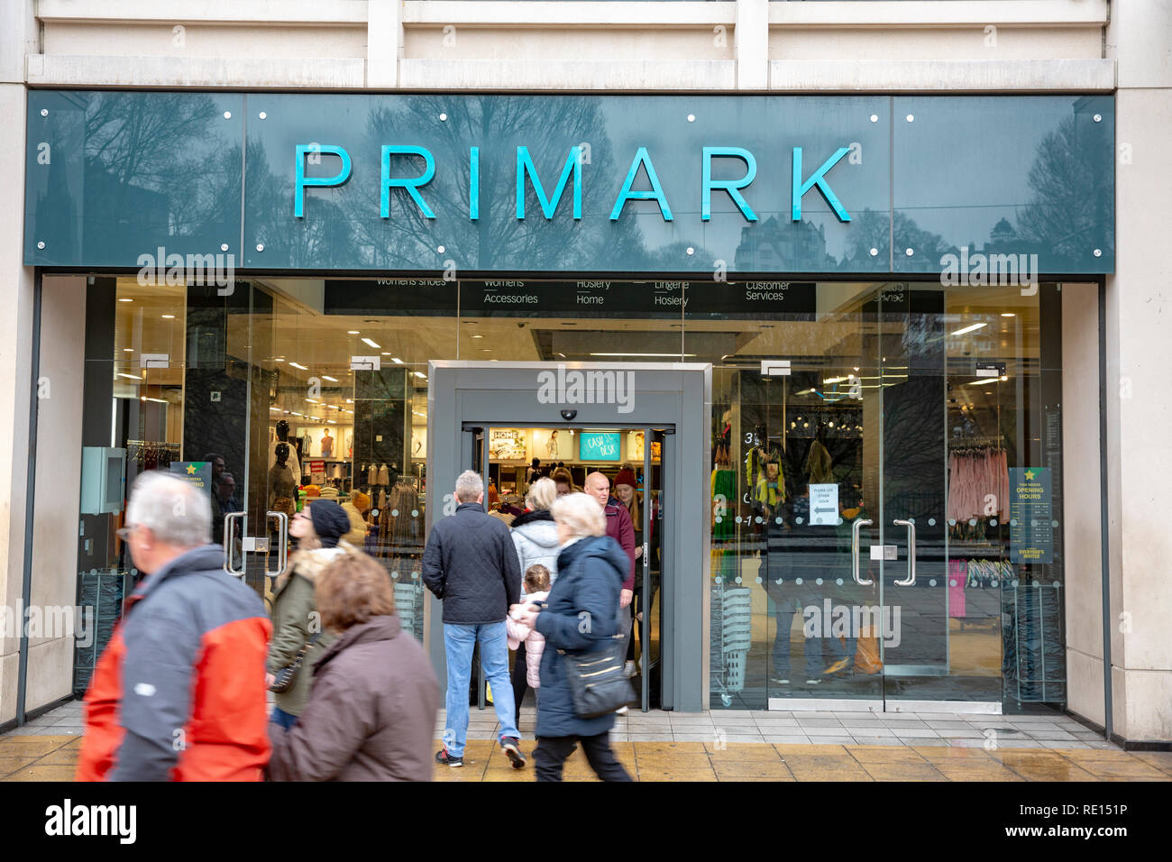 Primark department clothing store on Princes street in Edinburgh city
