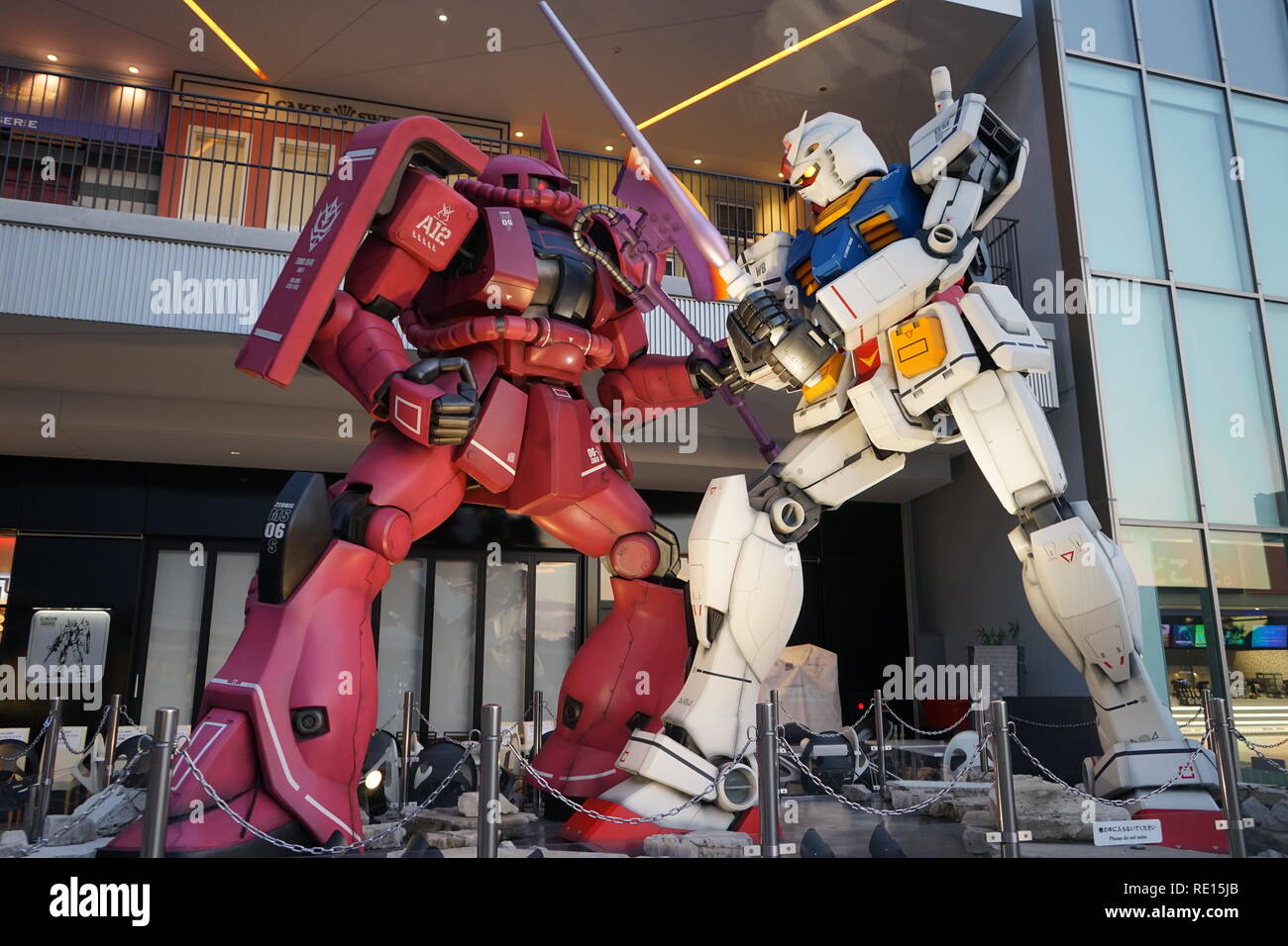 View of the statue outside the Gundam Square at EXPOCITY in Osaka. Stock Photo