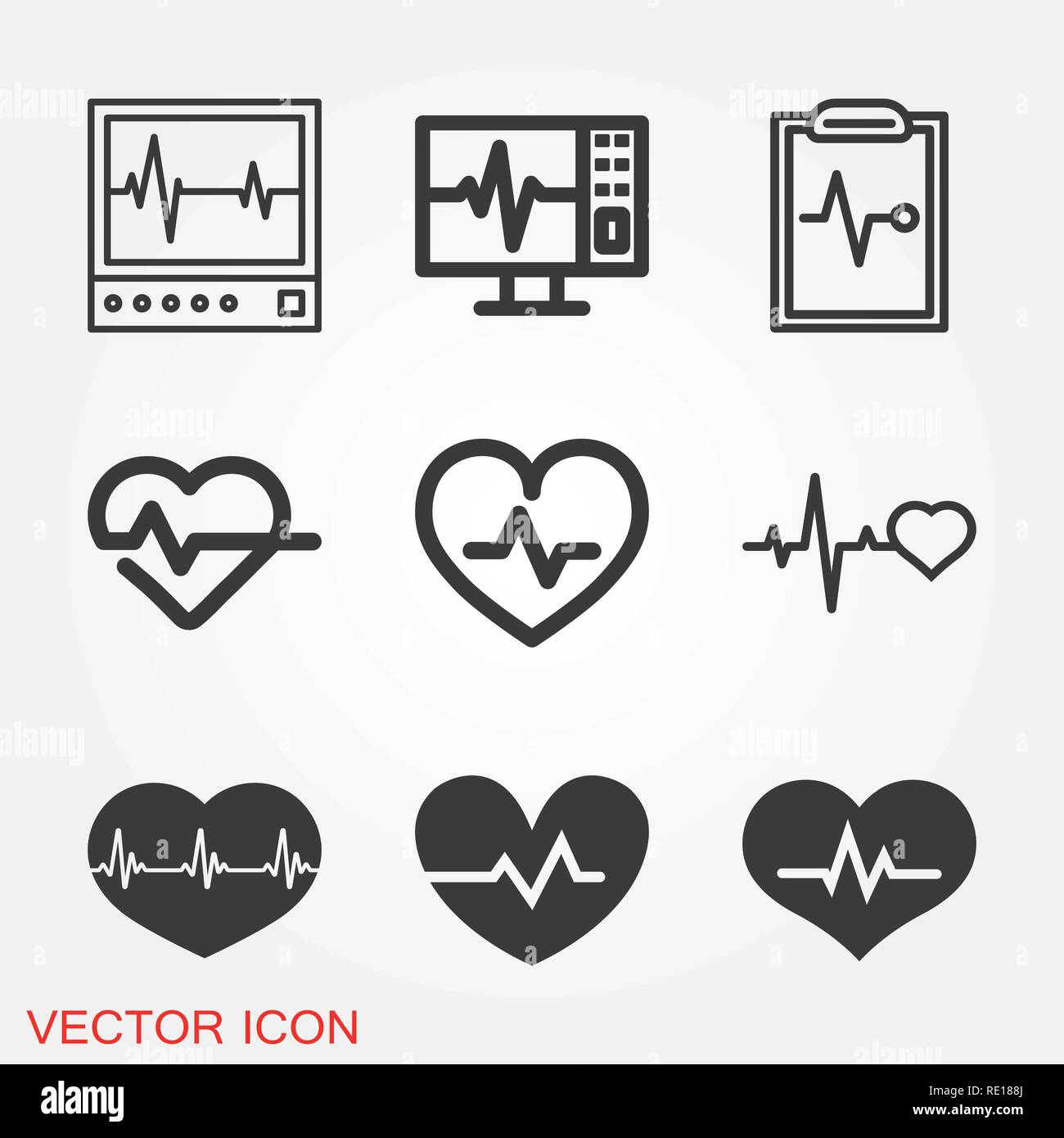Heartbeat icon logo, vector sign symbol for design Stock Vector Image ...