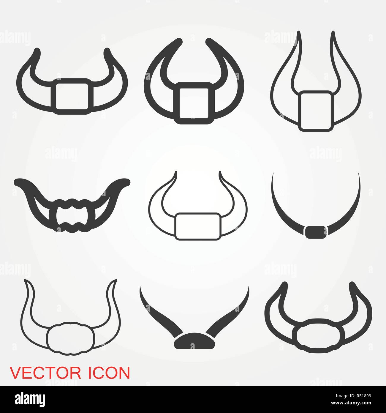 Bull horns logo, vector sign symbol for design Stock Vector Image & Art