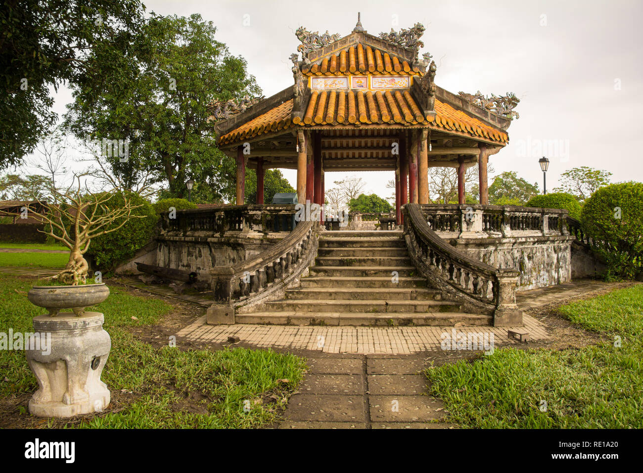 A pagoda near site of former Khon Thai Residence in Hue Imperial City, Vietnam Stock Photo