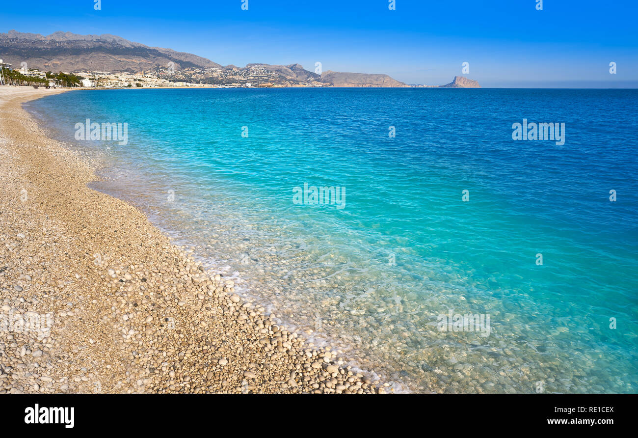 Albir beach in Alfas del Pi of Alicante Spain at Costa Blanca Stock Photo