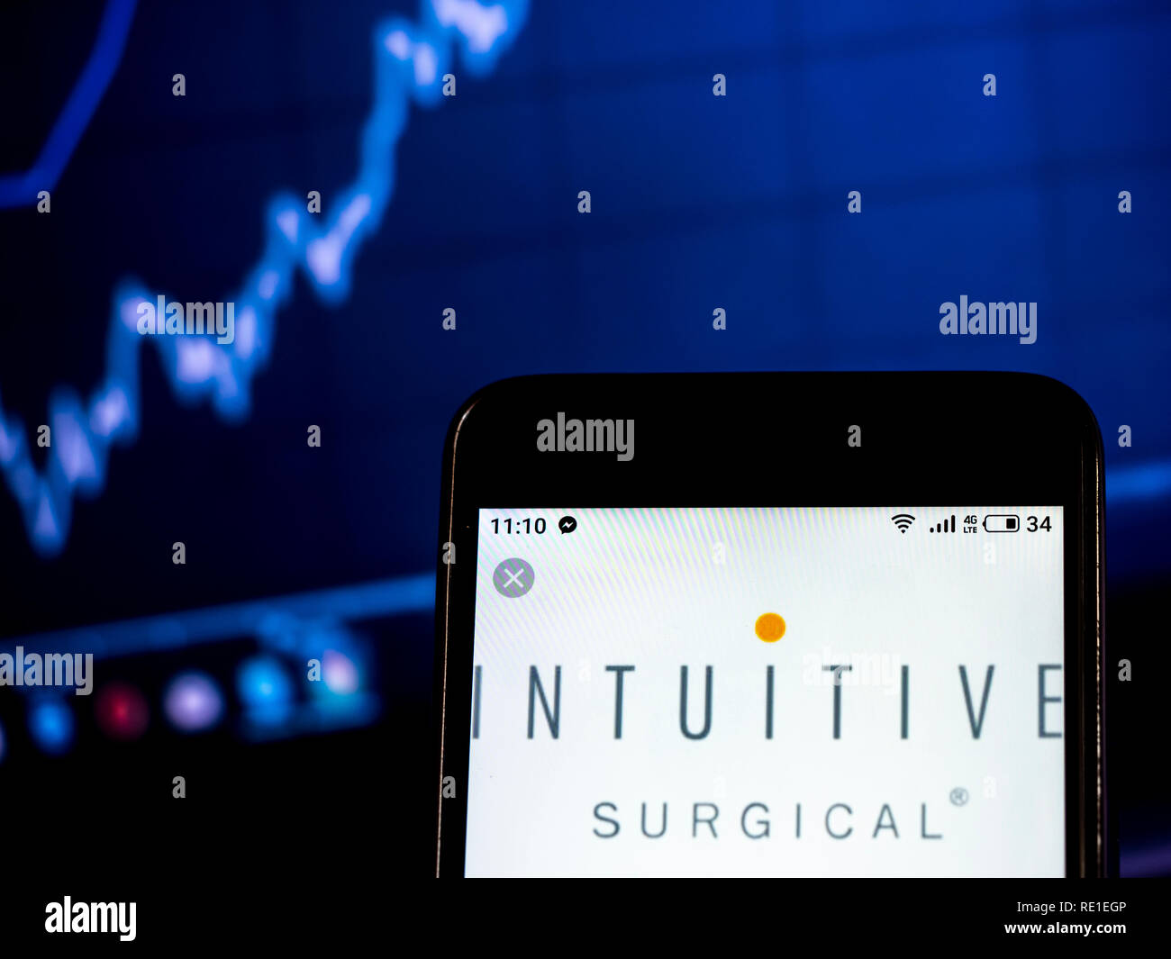 Intuitive Surgical Corporation logo seen displayed on smart phone Stock ...