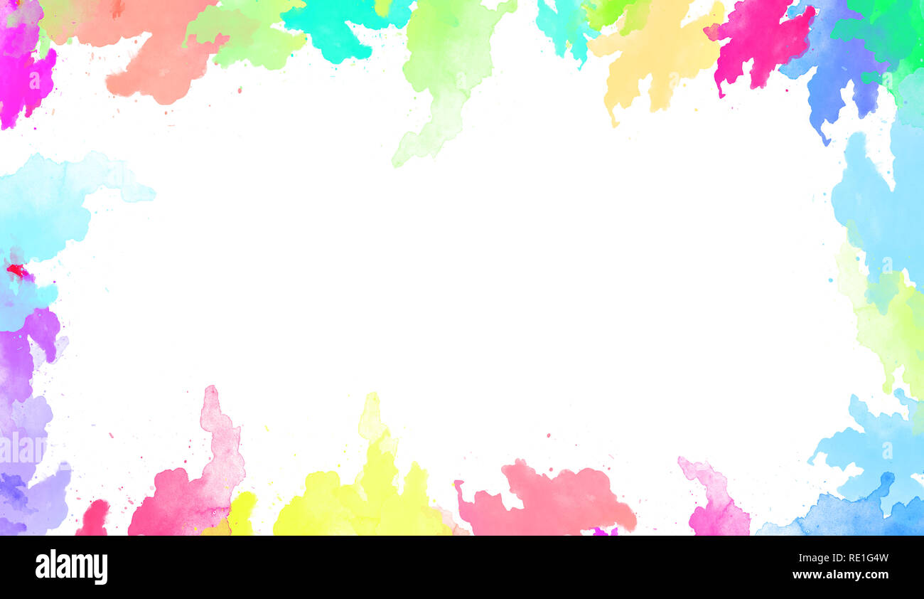 Watercolor Colorful Borders Design For Banner Frame Wallpapers