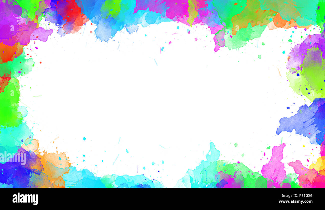Watercolor Colorful Borders Design For Banner Frame Wallpapers