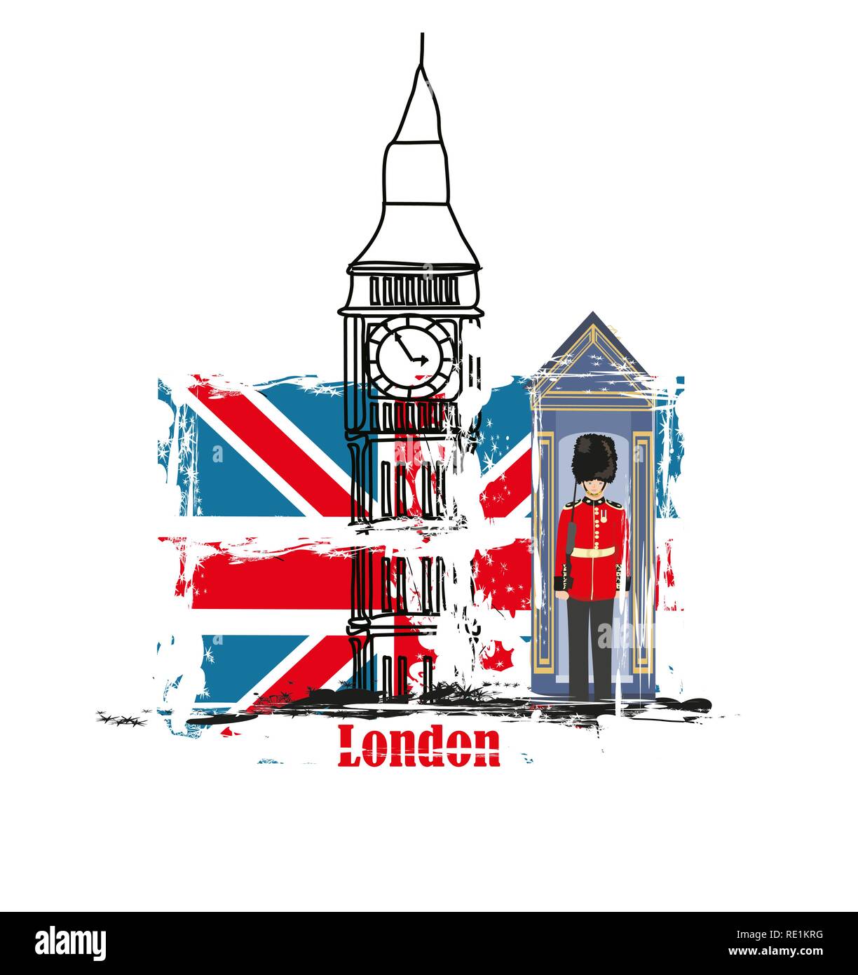 Grunge banner with London Stock Vector