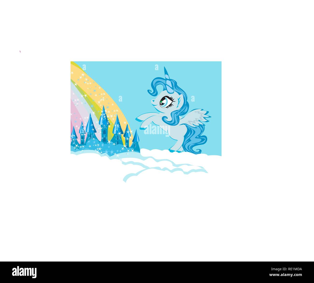 Card with a cute unicorn Stock Vector Image & Art - Alamy